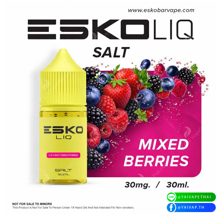 น้ำยา Saltnic Esko 30 ml อิ่มนิคเต็มคำกับ 2 กลิ่นยอดฮิต Cola และ Mixberry